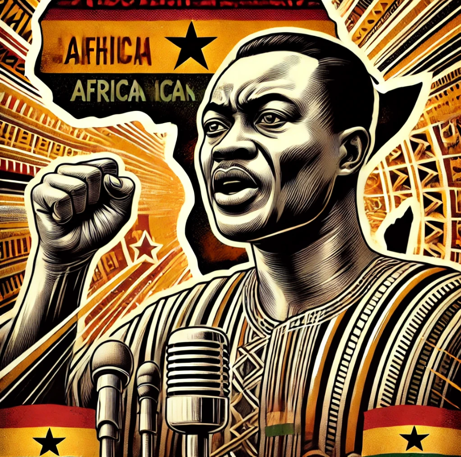 Portrait de Kwame Nkrumah, leader panafricaniste