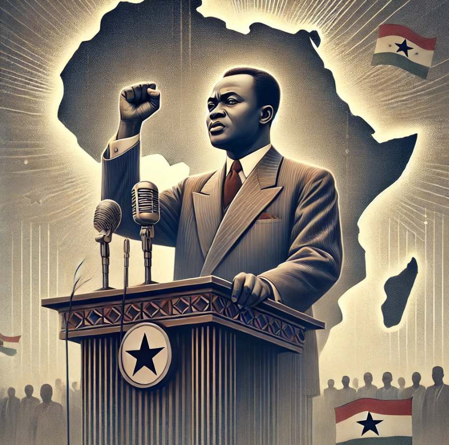 Portrait de Kwame Nkrumah, leader visionnaire