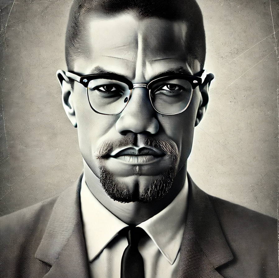 Portrait de Malcolm X, figure révolutionnaire
